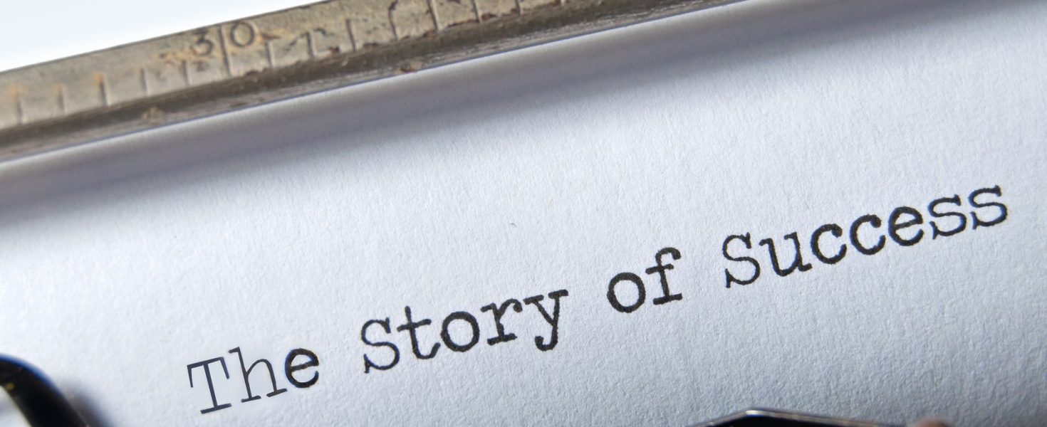 the story of success on an old typewriter